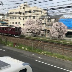 Kiddyからは阪急電車が見えます。